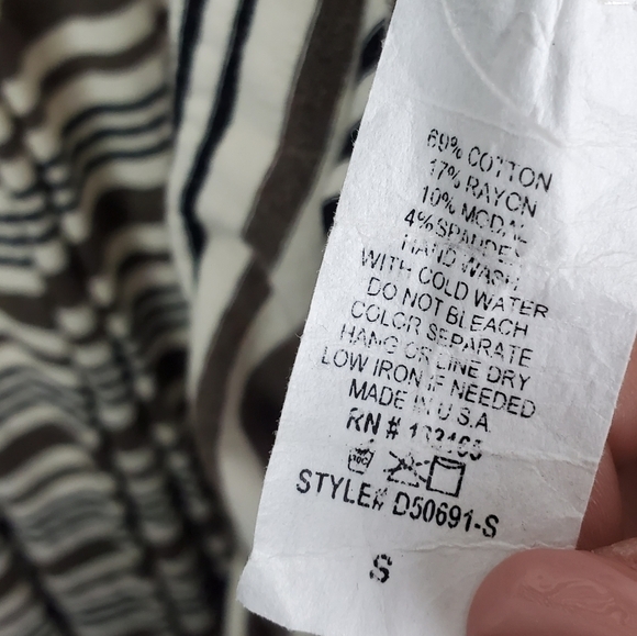 Altar'd State White Black Brown Stripe Dress Small - Picture 4 of 6